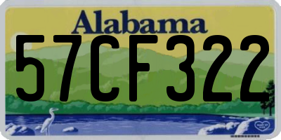 AL license plate 57CF322