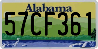 AL license plate 57CF361