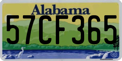 AL license plate 57CF365