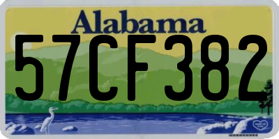 AL license plate 57CF382