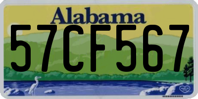 AL license plate 57CF567