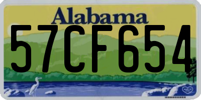 AL license plate 57CF654