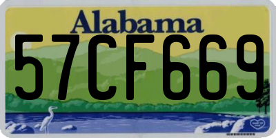 AL license plate 57CF669
