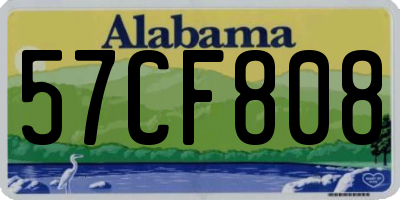 AL license plate 57CF808