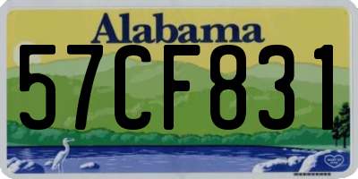 AL license plate 57CF831