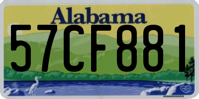 AL license plate 57CF881