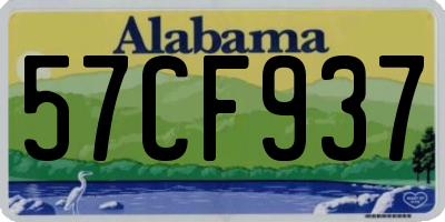 AL license plate 57CF937