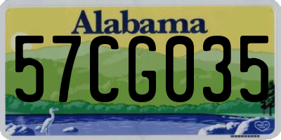 AL license plate 57CG035
