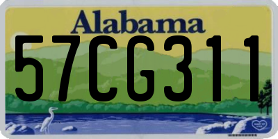 AL license plate 57CG311