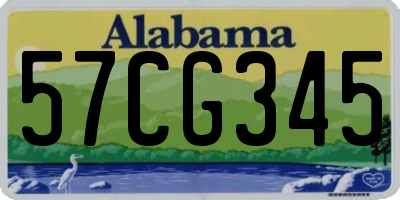 AL license plate 57CG345