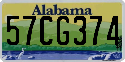 AL license plate 57CG374