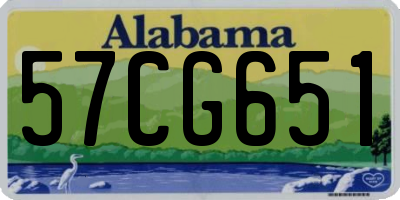 AL license plate 57CG651