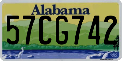 AL license plate 57CG742