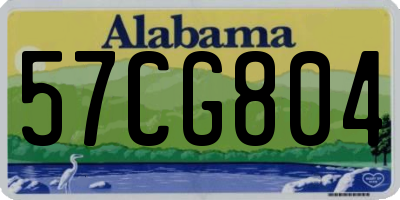 AL license plate 57CG804