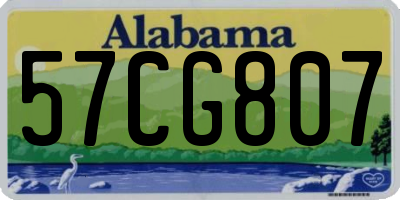 AL license plate 57CG807