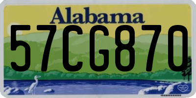 AL license plate 57CG870