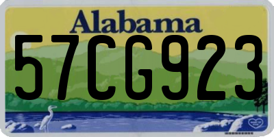AL license plate 57CG923