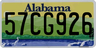 AL license plate 57CG926