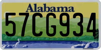 AL license plate 57CG934