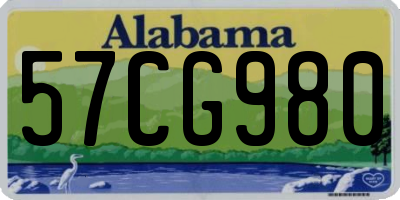 AL license plate 57CG980