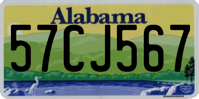 AL license plate 57CJ567