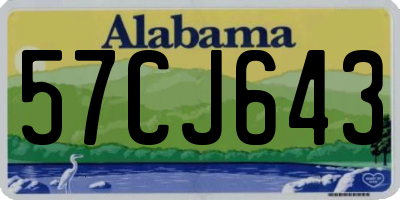 AL license plate 57CJ643