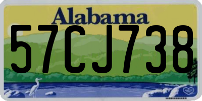 AL license plate 57CJ738
