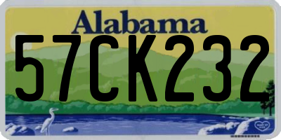 AL license plate 57CK232