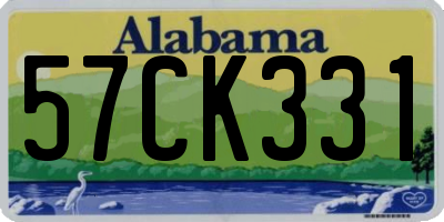 AL license plate 57CK331
