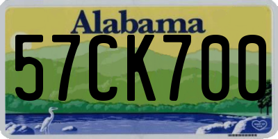 AL license plate 57CK700