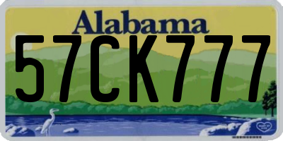 AL license plate 57CK777