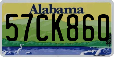 AL license plate 57CK860
