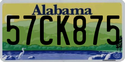 AL license plate 57CK875