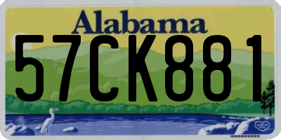 AL license plate 57CK881