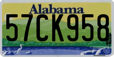 AL license plate 57CK958