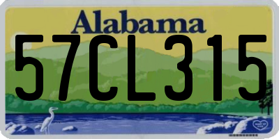 AL license plate 57CL315