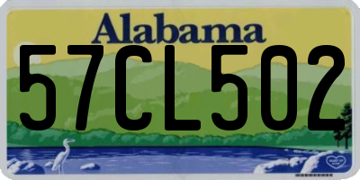 AL license plate 57CL502