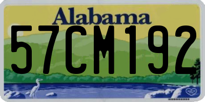 AL license plate 57CM192