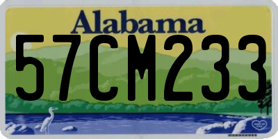 AL license plate 57CM233