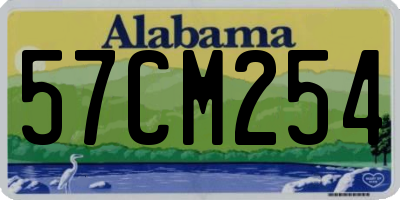 AL license plate 57CM254