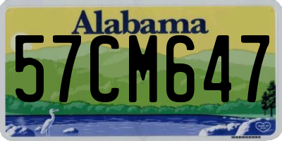 AL license plate 57CM647
