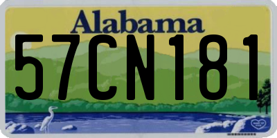 AL license plate 57CN181