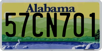 AL license plate 57CN701