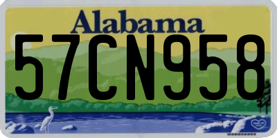 AL license plate 57CN958