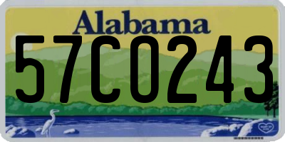 AL license plate 57CO243