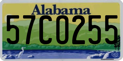 AL license plate 57CO255