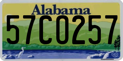 AL license plate 57CO257