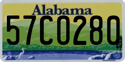 AL license plate 57CO280