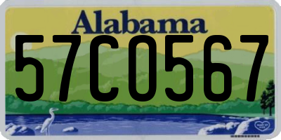 AL license plate 57CO567