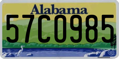 AL license plate 57CO985